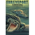 thumbnail image 1 of Shreveport, Louisiana, Alligators (36x54 Giclee Gallery Art Print, Vivid Textured Wall Decor), 1 of 3