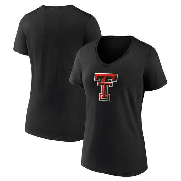 Women's Black Texas Tech Red Raiders Team Logo V-Neck T-Shirt