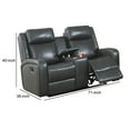 thumbnail image 3 of Upholstered Manual Loveseat with USB Port and Pillow Backrest, Black, 3 of 4