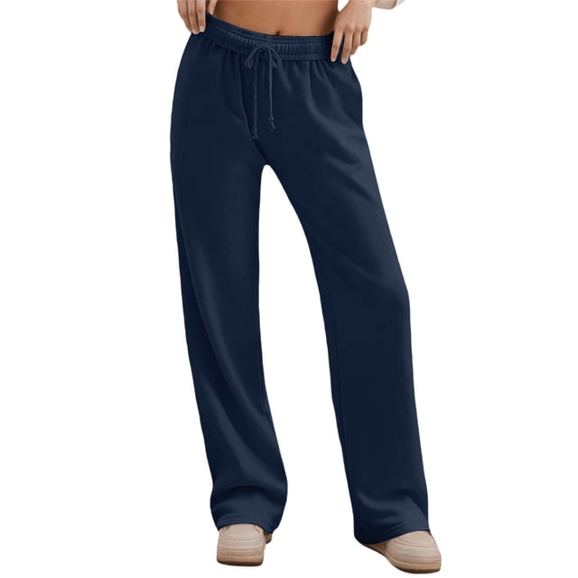 Womens Joggers Women's High Waist Casual Drawstring Pants Basic Solid Color Trousers for Daily Wear Comfortable Pants for Spring Fall Winter Season Size S
