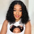 thumbnail image 1 of Peluca FCUFCU Water Wave Bob, 35 cm, cabello humano, 180% de densidad, 1 of 6