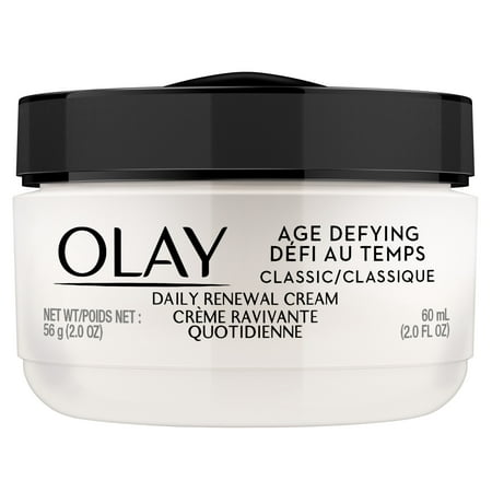 Olay Age Defying Classic Daily Renewal Cream, Face Moisturizer 2.0 fl (Best Age Defying Night Cream)