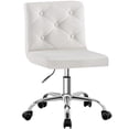 thumbnail image 1 of Silla de tocador VECELO de piel sintética con respaldo medio sin brazos, color blanco, 1 of 7
