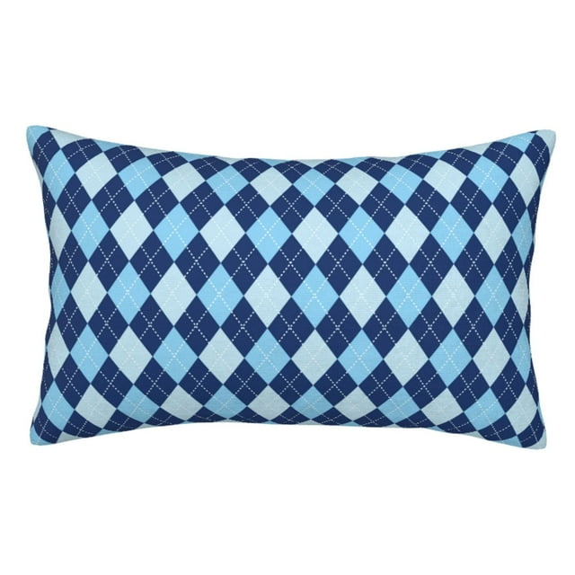 Balery Blue Squares Funda de Cojín Estampada, Regalos para Mujeres, Regalos de Amor para Ella, Regalos para Novia o Esposa, Funda de Almohada-14"x20"