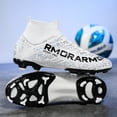 thumbnail image 4 of Botas de fútbol de tobillo alto para hombre y adulto, zapatos de entrenamiento, tacos de fútbol, deportes de fútbol de césped Unisex, alta calidad, 4 of 5