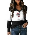 thumbnail image 2 of FDGIU Women's Christmas Long Sleeve T-Shirt - Lightweight Christmas Tree Graphic Top, Snowflake Sequined Blouse, Xmas Vacation Casual Sweatshirt, 2 of 3