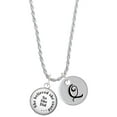 thumbnail image 1 of Delight Jewelry Silvertone Domed She Believed She Could So She Did Silvertone Script Initial Disc - Q - Charm Necklace, 20"+3", 1 of 4