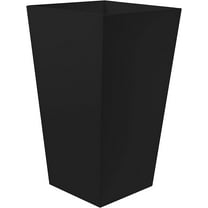 Unbranded Finley Tall Square Planter - Matte Textured, 20"/Black, Plastic, Indoor/Outdoor