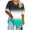 Mint Green, variant on Hvyesh Plus Size Tops for Women Casual Tie Dye Tunic Shirts Summer V Neck Short Sleeve Cozy Going Out Blouses