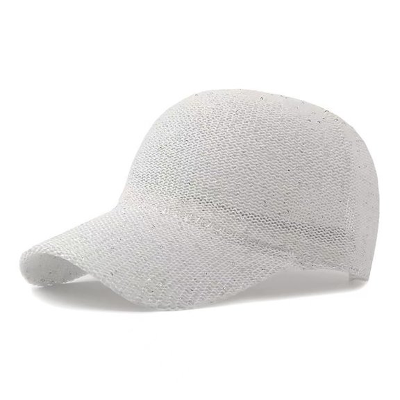 Baseball Caps Patterned Crown with Openwork Side Detailing, Curved Brim and Shaped Front Panel, and Adjustable Back Womens Baseball Hats
