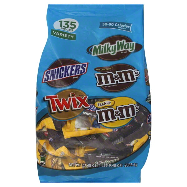 Mars Fun Size Assorted Variety Candy Pack, 73.48 Oz., 135 Count ...