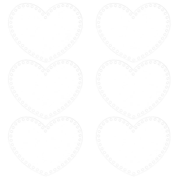 6 tableros para bolsos hechos a mano de acrílico transparente con forma de corazón.