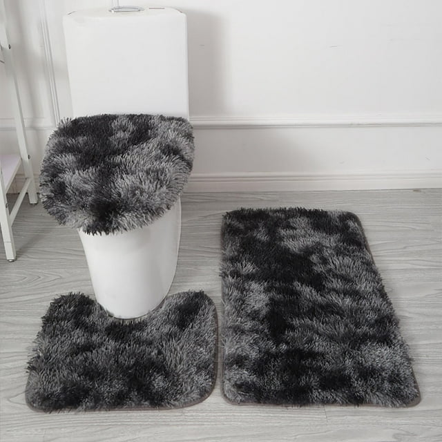 Dvkptbk Non Slip Bath Mat for Bathroom (16 X 24, Dark Purple) Water Absorbent Soft Microfiber Shaggy, Machine Washable Thick Plush Bath Rugs for Shower