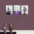thumbnail image 5 of Canvas Wall Art For Living Room Canvas Wall Decorations For Bedroom Modern Bathroom Wall Decor Painting Black And White Canvas Pictures Artwork Purple Scenery Canvas Art Prints Dormitory Decor 3 Piece, 5 of 6