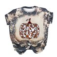thumbnail image 2 of Fiudx Camisas de Mujer Blusa de Manga Corta con Cuello Redondo y Estampado Informal para Mujer a La Moda, 2 of 3