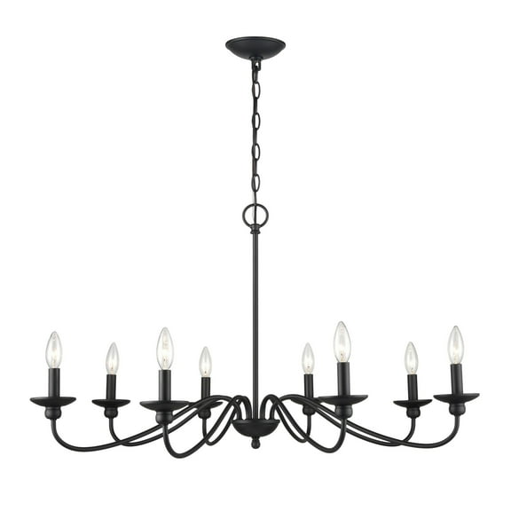 Millennium Lighting Inc Millennium Lighting Delvona 8-Light Chandelier in Modern Gold or Matte Black Matte-Black