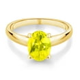 thumbnail image 2 of Gem Stone King 2.00 Ct Oval Canary Mystic Topaz 10K Yellow Gold Ring, 2 of 4