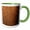 Green/White, variant on 3drose, Image of Copper Color Glittery Look, 11oz Two-tone Red Mug