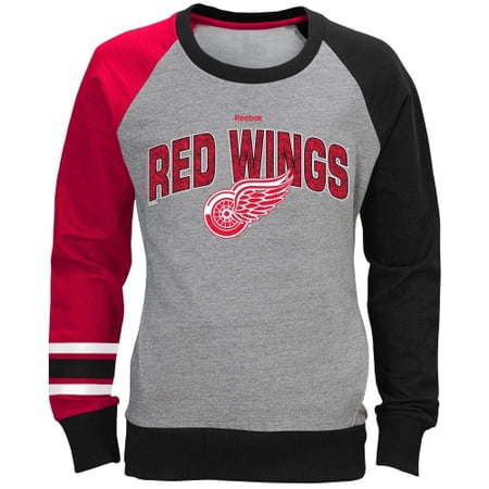 UPC 710590119869 product image for Detroit Red Wings Reebok Girls Youth Amethyst Fleece Crew Sweatshirt - Gray | upcitemdb.com