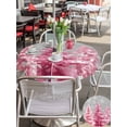 thumbnail image 4 of Outdoor Tablecloth with Umbrella Hole and Zipper, Grey Pink Christmas Round Table Cloth 60 Inch Waterproof Tablecloth, Xmas Tree Snowflake Winter Picnic Table Cover for Patio Camping, 4 of 7