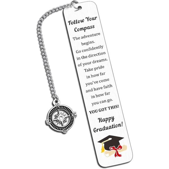 Graduation Gifts for Him Her - Class of 2025 Graduation Gifts for Women Men College Senior Middle High School 5th 8th Grade Graduate 2025 Graduation Compass Bookmark for Girls Boys Students Grad Gift