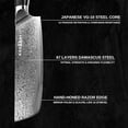 thumbnail image 3 of Sharp Japanese Nakiri Knife 7" - Kegani Damascus 67 Layers VG-10 Steel Vegetable Knife - Nakiri Chef Knife with Gift Box & Sheath, 3 of 7