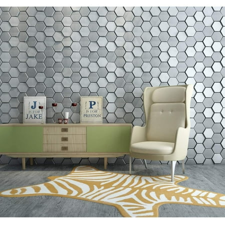 IGUOHAO 20-Piece Decorative 3D Wall Panels Faux Leather Tile, Silk Silver  Hexagon | Walmart Canada