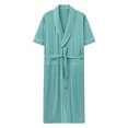 thumbnail image 4 of Men’s Summer Bathrobe Lightweight & Breathable Short Sleeve Robe with Pockets Men's Solid Color V Neck Belt Bathrobe, 4 of 9