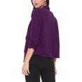 thumbnail image 4 of Women's Elegant Draped Blazer Casual Open Front 3/4 Sleeve Jacket, 4 of 6