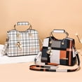 thumbnail image 4 of Women's Colorblock Plaid Pattern Pendant Decor Shoulder Bag, Crossbody Bag, Handbag, 4 of 5