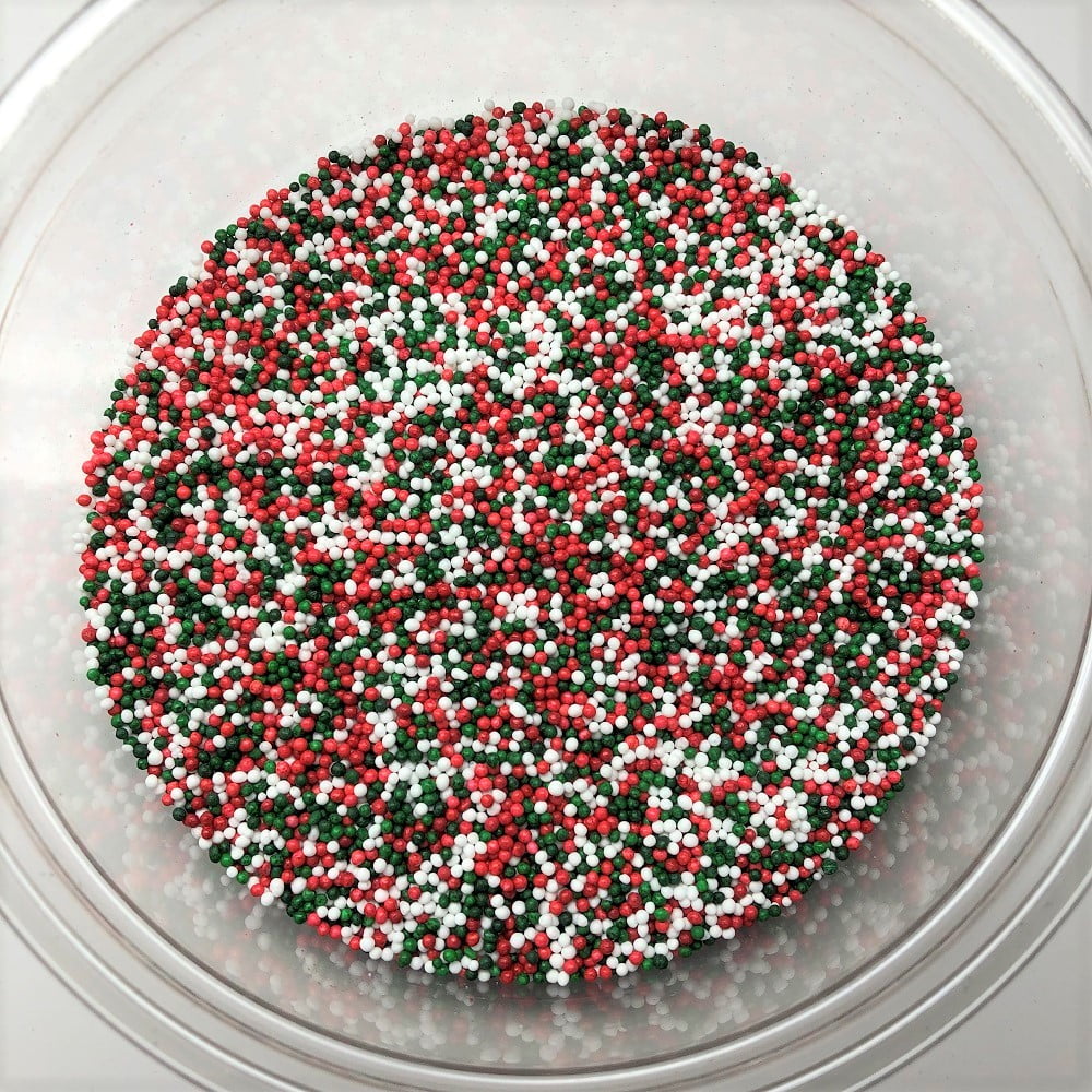 Christmas Jingle Mix Nonpareils red green white Topping Sprinkles 1