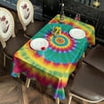 thumbnail image 2 of Colorful Tie Dye Petal Mandala Pattern Rectangle Tablecloth 60"x120",Waterproof Polyester Rectangle Table Cloth, Wipeable Spillproof Polyester Tablecloth for Dining, Camping, Indoor and Outdoor, 2 of 5