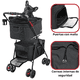 thumbnail image 3 of Carriola Doble para Mascotas Cochecito para Perros y Gatos Pequeños - Medianos Transportadora Ligera y Plegable Ruedas con Freno - Negro, 3 of 7