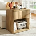 thumbnail image 2 of Night Stand Set 2, 22.8" Wide Fluted Nightstands with Drawer and Storage, Mid Century Bedside Table End Table, Large Modern Wood Nightstand for Bedroom Sofa Office, 2 of 7