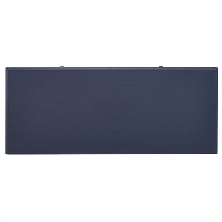 Linon campaign blue desk 2024 with gold matte legs