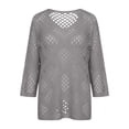 thumbnail image 5 of Crochet Lattice Tops For Women Cute Basic Tops For Women Wrinkle Free Travel Clothes For Women Beach Vacation Tshirts Crochet Shirts For Women Knitted Tops For Women Summer Womens Tops, 5 of 5