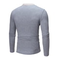 thumbnail image 4 of AherBiu Long Sleeve Shirts for Men Crewneck Button down Stand Collar Pullover Casual Fall Winter Tops, 4 of 5