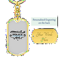 thumbnail image 3 of Police Mom Stainless Steel or 18k Gold Premium Swivel Dog Tag Keychain, 3 of 10