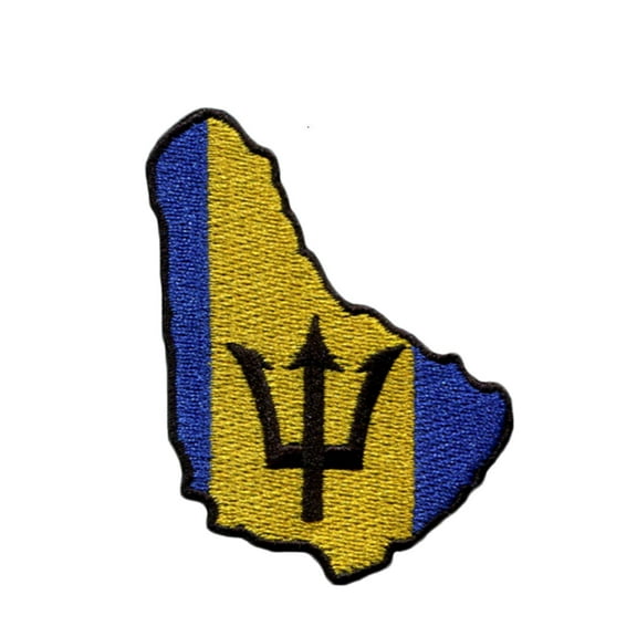 Ysmzzmsy 1 PCS Flag Patches Iron On or Sew On Embroidered Tactical Military National Barbados Patch