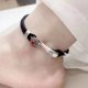 thumbnail image 1 of Pulsera de pareja Ruyi auspiciosa de plata tailandesa Vintage para hombres y mujeres, un par de pulsera tobillera de cuerda roja tejida a mano, 1 of 5