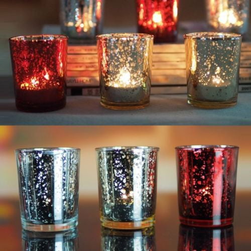 Mosaic Glass Tea Light Candle Holder for Wedding Home Garden Dinner Decor _C 