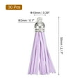 thumbnail image 2 of Uxcell 30Pack 2.2" Leather Tassels Keychain Charm with Silver Cap for DIY, Light Purple, 2 of 6