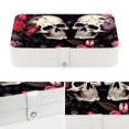 thumbnail image 4 of Skull Earring Organizer Jewelry Box Necklace Organizer PU Leather with Removable Compartment Portable, 4 of 6