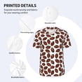 thumbnail image 3 of Zufioo Coffee Rugby Print Men's Baseball Short Sleeve, Moisture Wicking Button-Down Hip Hop Tee-4X-Large, 3 of 7