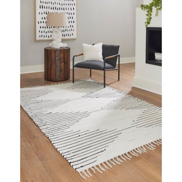 Braided Dario Collection Area Rug 7'x10' - Ivory-Black