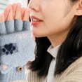 thumbnail image 5 of Guantes convertibles con dibujos animados y parte superior abatible para niños pequeños, guantes de lana de invierno sin dedos con funda para manoplas para niñas y niños 818, 5 of 5