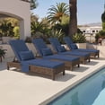 thumbnail image 3 of Crestlive Products Extra Long Outdoor Chaise Lounge Cushion Set of 2, Modern 80"x26" Patio Chair Pads with Head Pillow & Side Pockets, Navy, 3 of 8