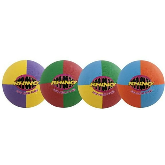 Champion Sports  8.5 in. Rhino Max Four Square Playground Ball Set, Multicolor - Set of 4
