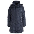 thumbnail image 3 of Chaqueta Steve Madden Long Chevron acolchada azul marino para mujer, 3 of 7
