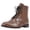 Coffee, variant on Men's Boots, Faux Leather Vintage Lace-Up High Top Low Heel Ankle, Lace-Up Mid-Calf Casual Low Heel Wingtip Boots for Men, 8.5